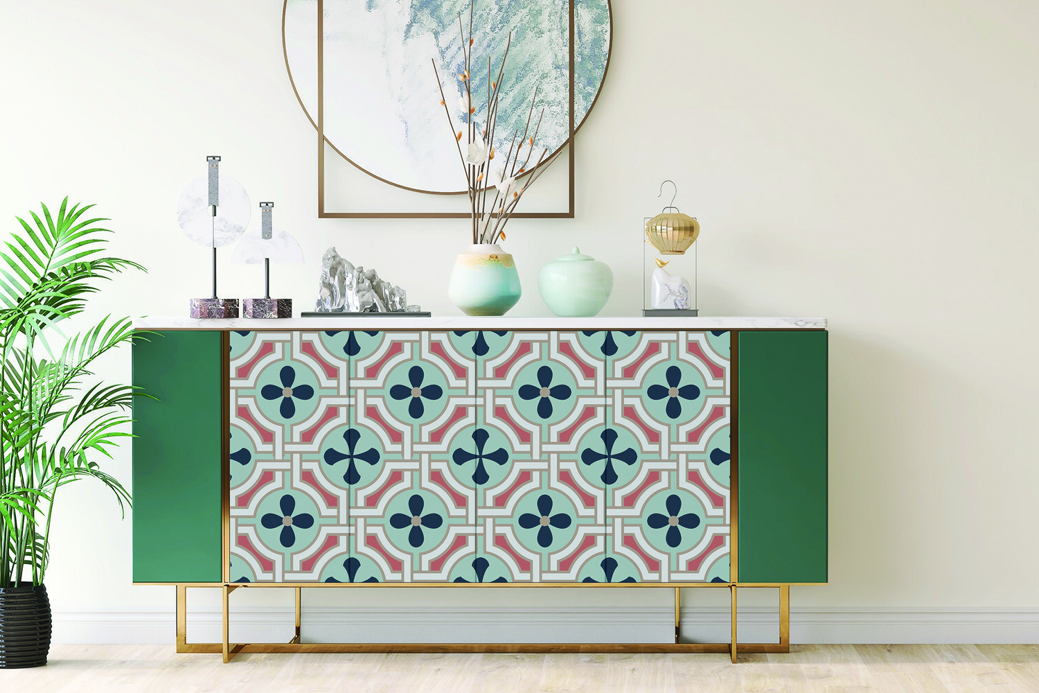 Worktop Covering Stickers Self Adhesive Vinyl Wrap Floral pattern 100×50