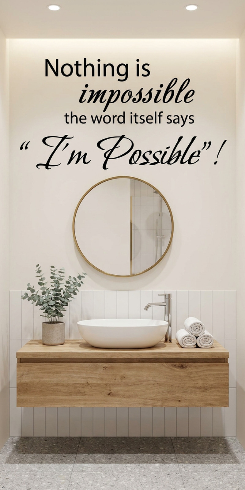 Nothing is Impossible Vinyl Wall Decal Decor Sticker Wall Home Art Removable