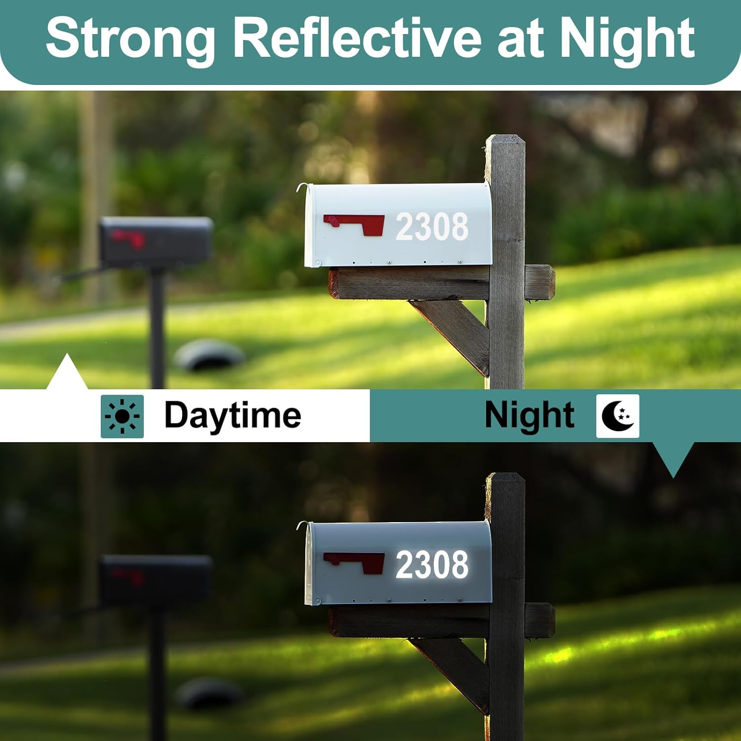 3 Sheets Reflective Mailbox Numbers 3 Inch 0-9 Vinyl Self-Adhesive Stickers