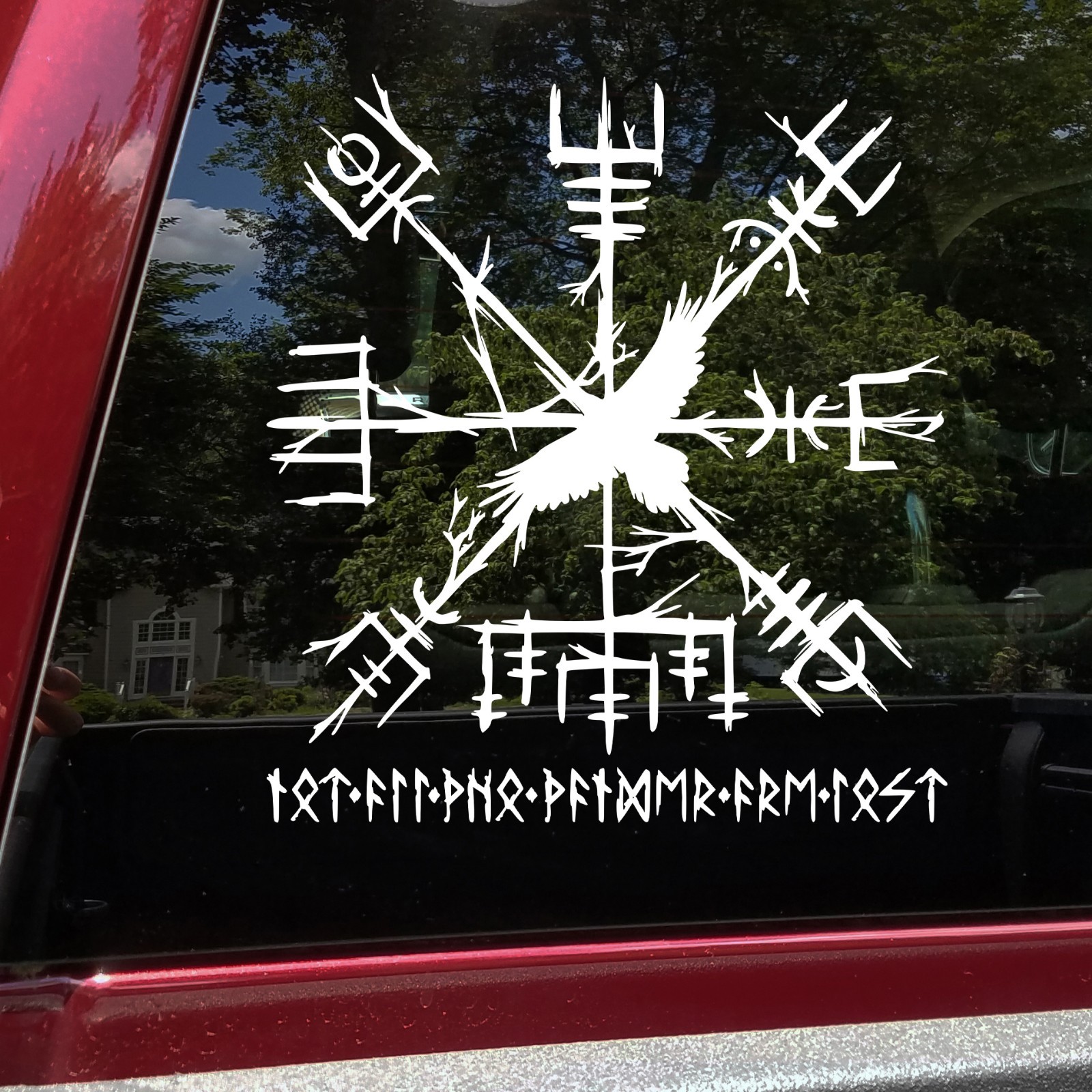 Not All Who Wander Are Lost Viking Compass Vegvisir Raven Vinyl Decal RV Truck