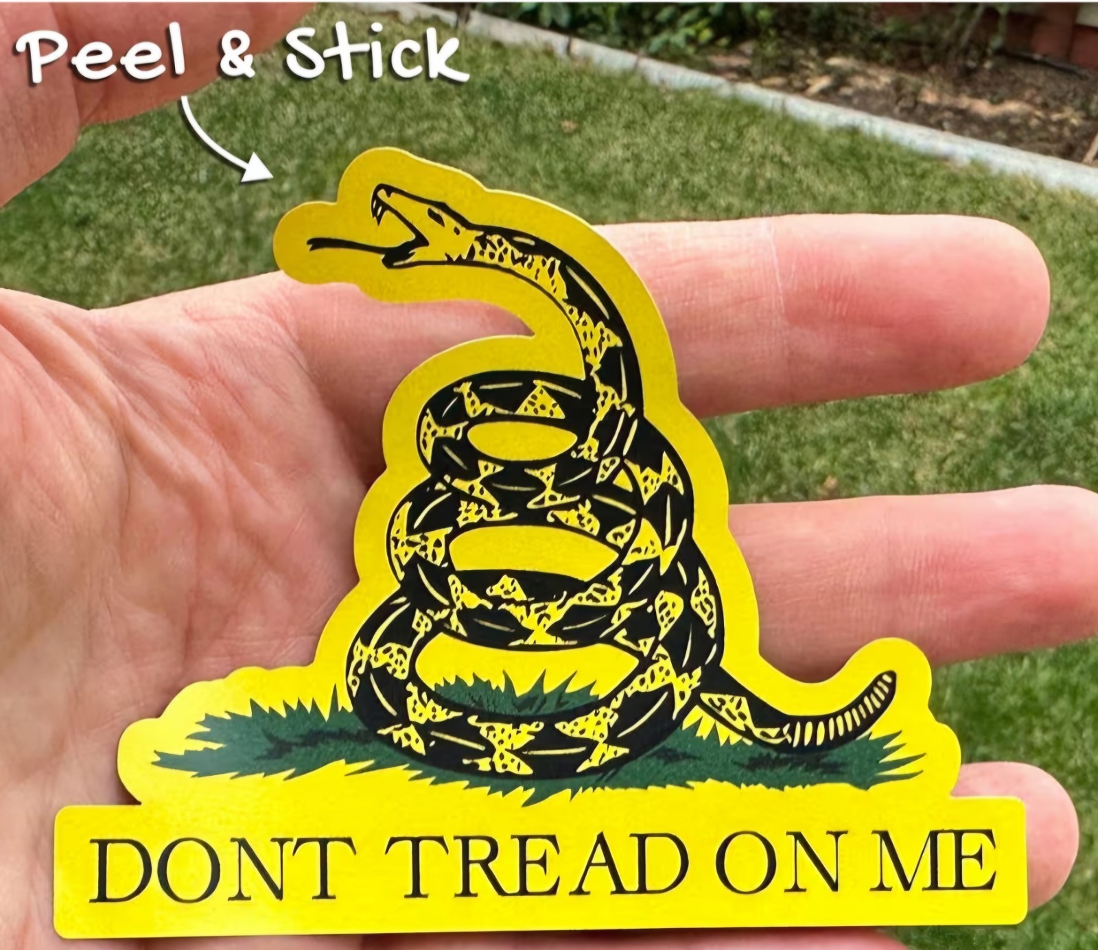 Don’t Tread On Me Gadsden Flag Snake Vinyl Sticker Decal – Self-Adhesive