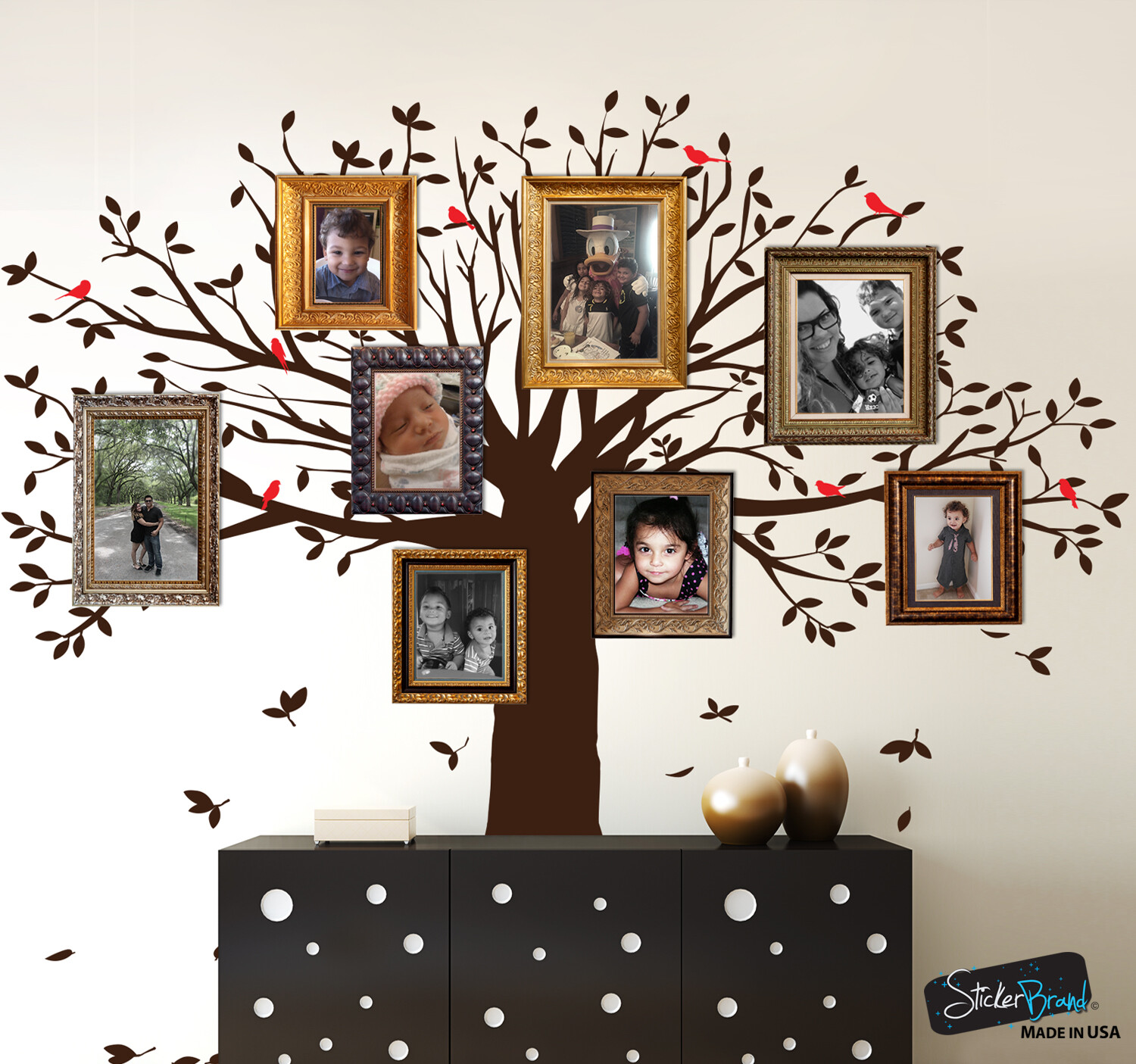 Large Family Tree w/ Birds Wall Decal Sticker by Stickerbrand. Living Room #6087