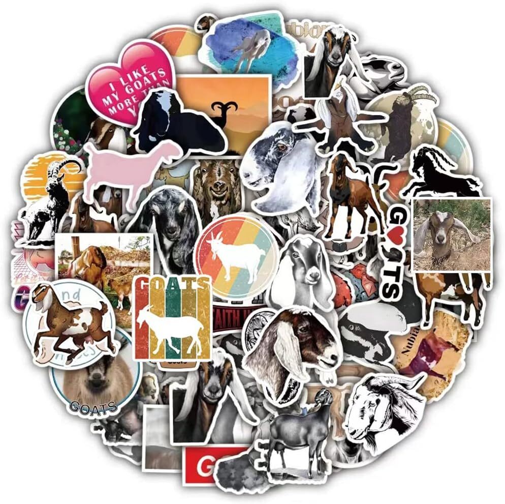 GOAT Waterproof Stickers ~Farm Animal Removable Vinyl Laptop Water bottle Decals
