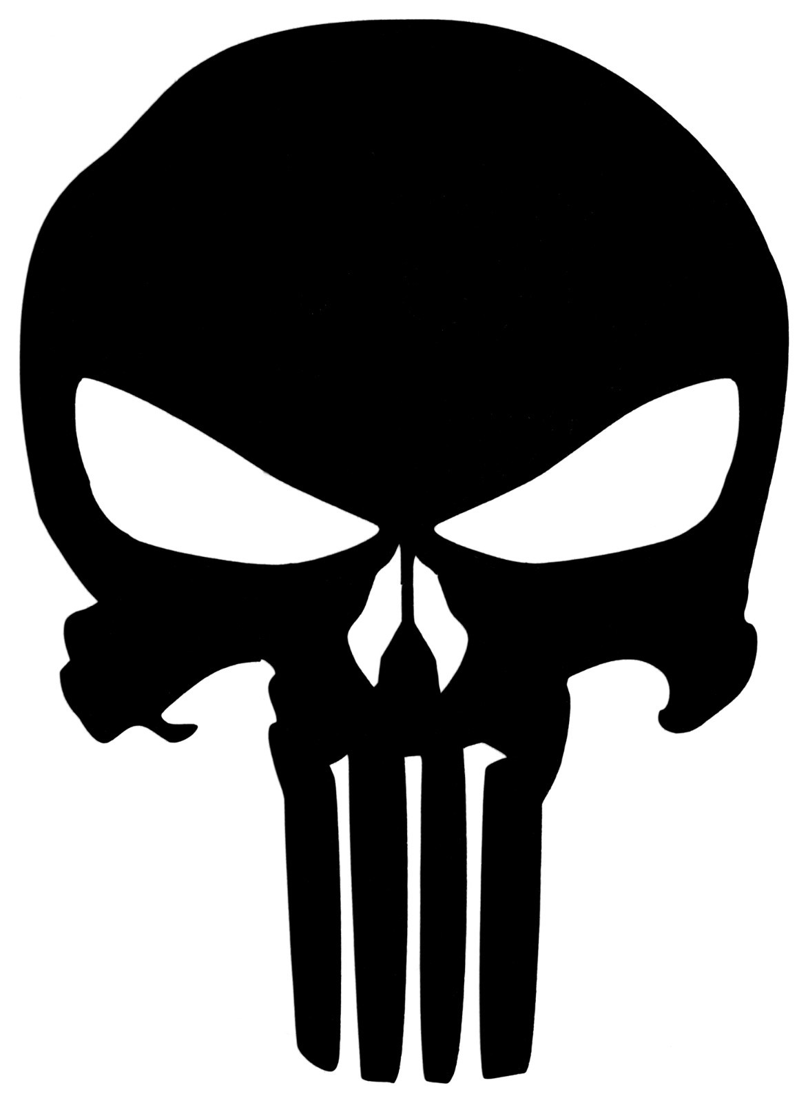 Sticker – Black Punisher Logo Marvel Comic Hero Skull RUB-ON Decal Gift #50009