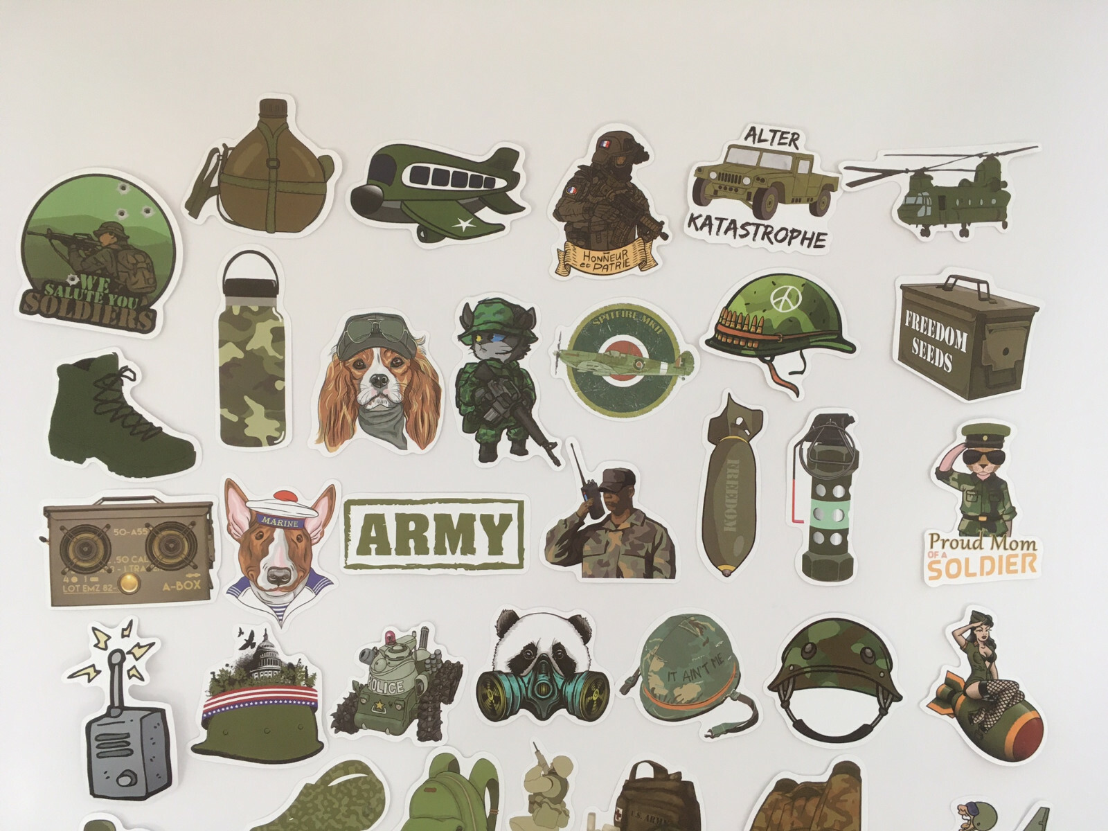50 Pcs Military Army Stickers Soldier American Patriot Sticker Kids Adults
