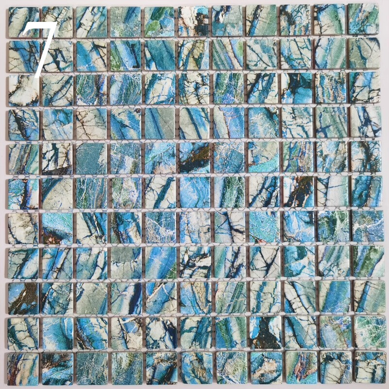 1pcs Self-adhesive Glass Mosaic Tile Sticker Retro Wall Background Decor Sticker