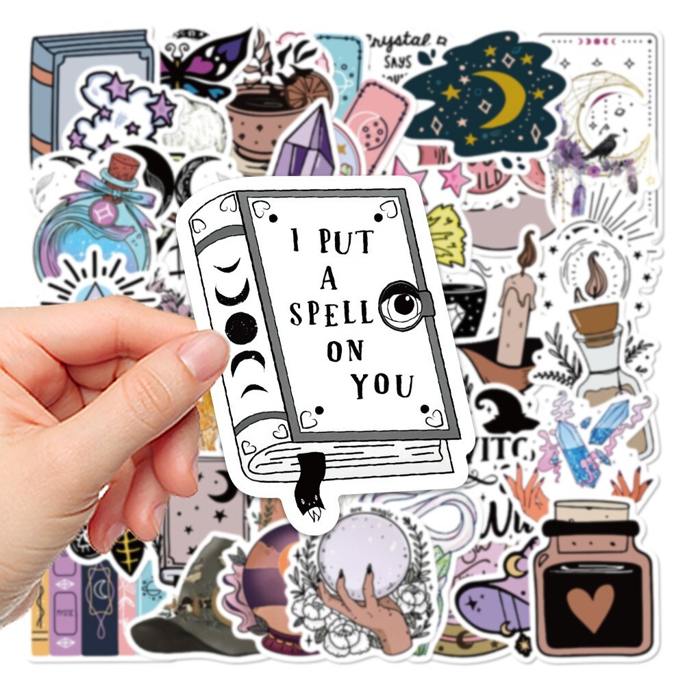 200pcs SPIRITUAL Stickers Pack,Crystal Potion Gothic Halloween Stickers,#196-199
