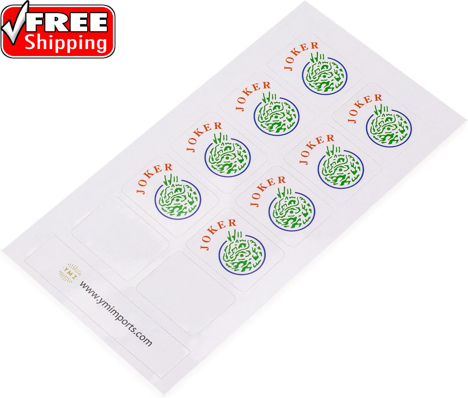 American Mahjong Joker Tile Decal Stickers, Set of 8