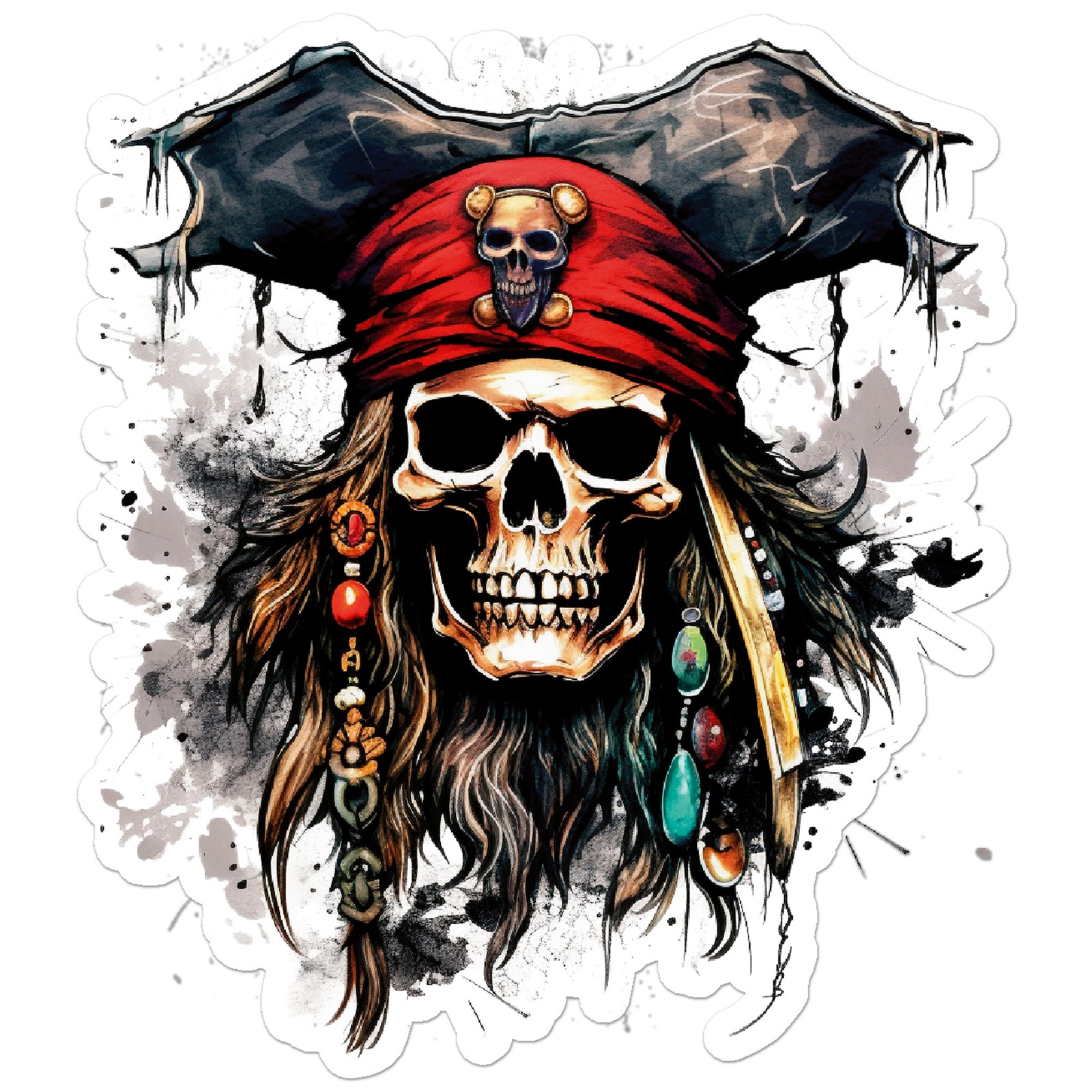 Pirate Captain Skull – Vinyl Decal Sticker – Car Window Laptop – ebn11423