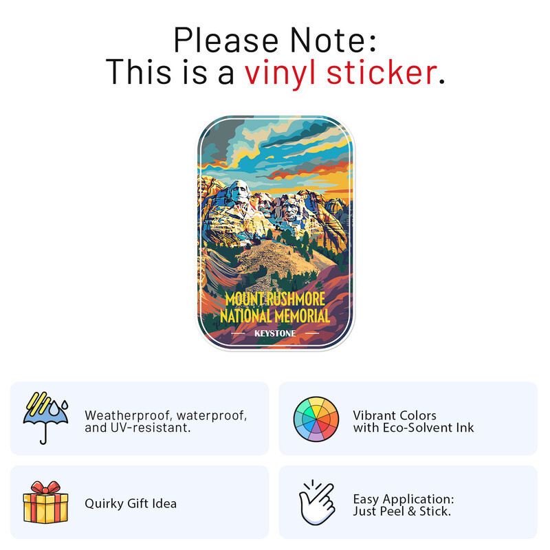 Keystone Mount Rushmore National Memorial Car Bumper Sticker Vinyl Decal
