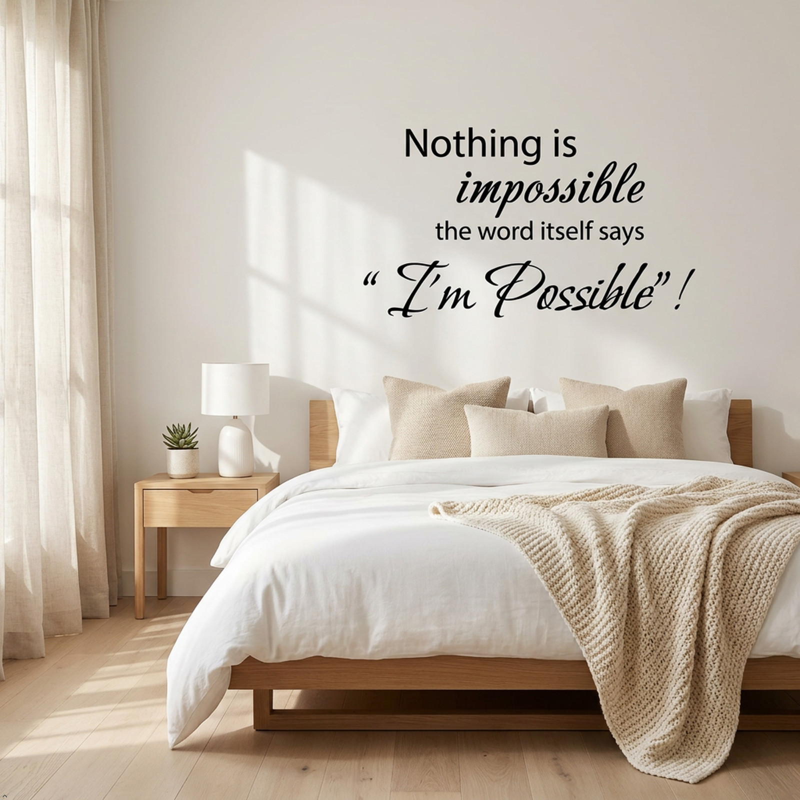 Nothing is Impossible Vinyl Wall Decal Decor Sticker Wall Home Art Removable