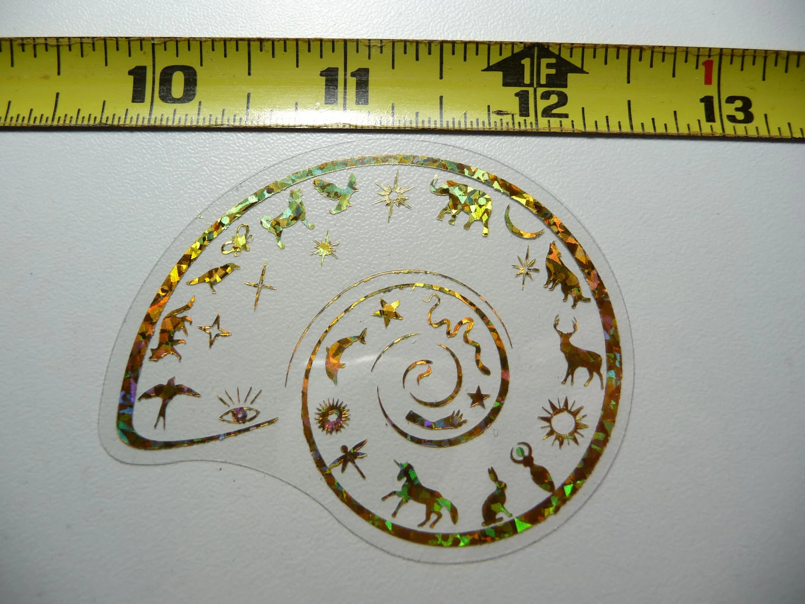 HOLOGRAPHIC SHELL VARIOUS ANIMALS SMALL STICKER DECAL REFLECTIVE SHINY BEAUTIFUL