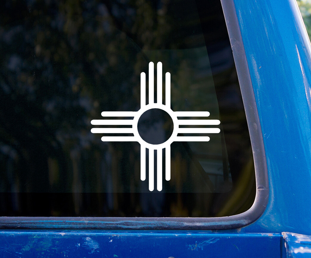 Zia Symbol vinyl sticker decal – New Mexico state flag sun
