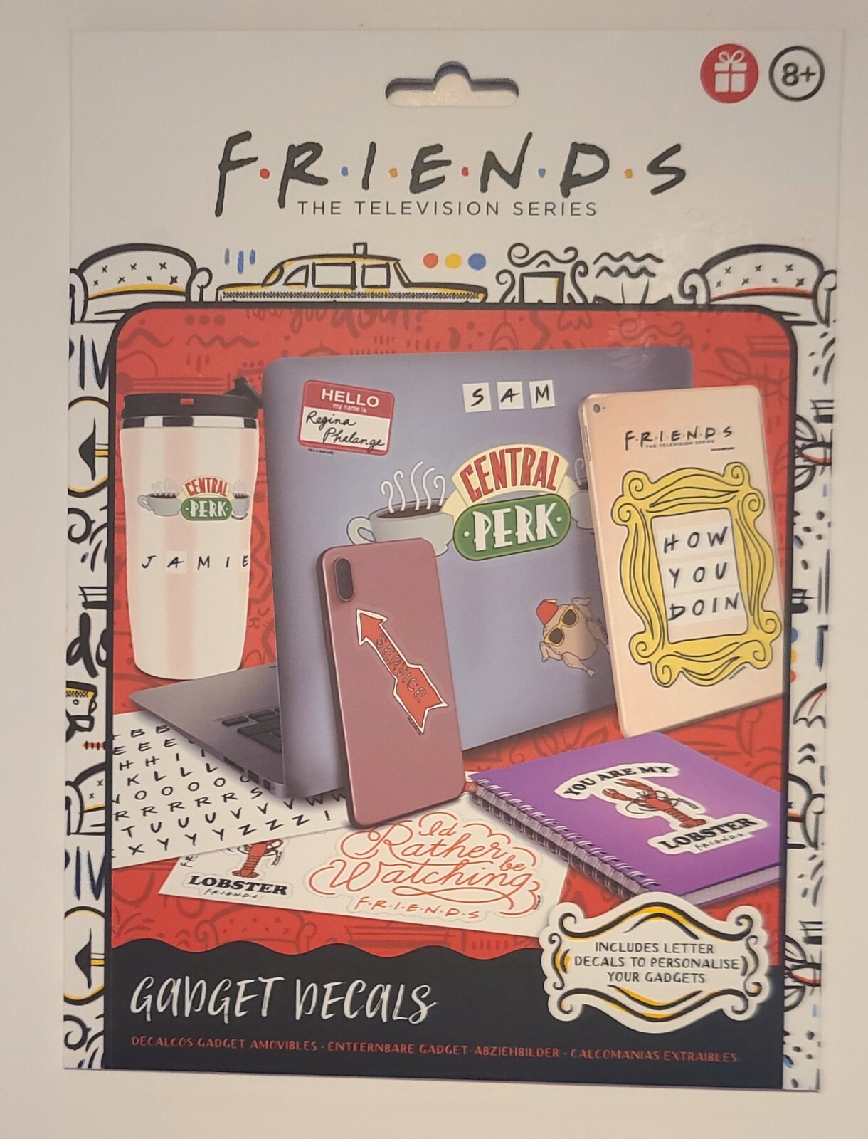 Friends TV Show Gadget Decals 4 Sheets Of Removable & Waterproof Decals Lot Of 2