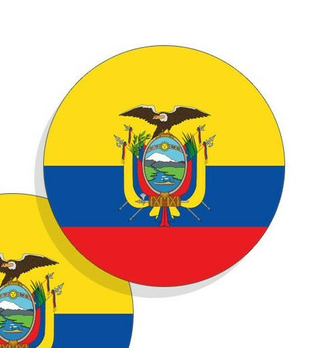 Ecuador Flag Stickers Flag Decals Vinyl Indoor Outdoor Stickers Round 4 pack