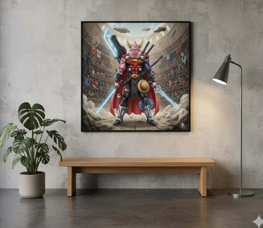 Fabric Cotton Pop Culture Poster Collection Majin Bu Multiverse Hero Absorbé Fan