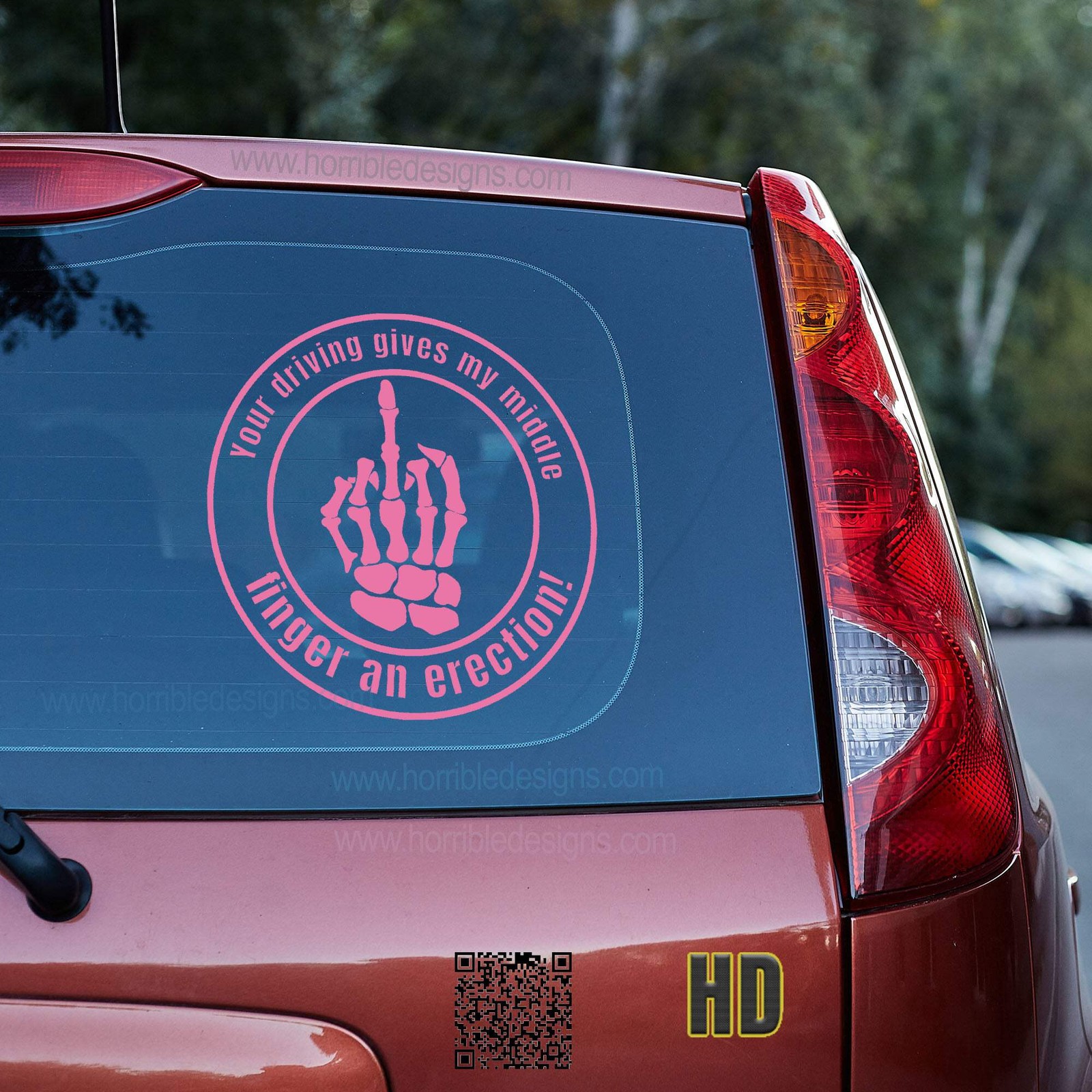 Your driving gives my middle finger an erection Vinyl decal car truck van funny