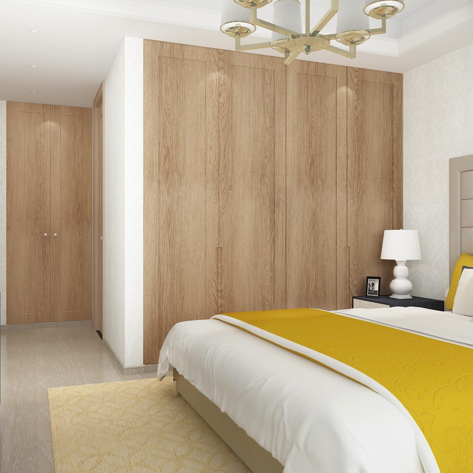 Light Brown Wood Grain Paper Tan Walnut Textured Peel and Stick Wallpaper 16x…