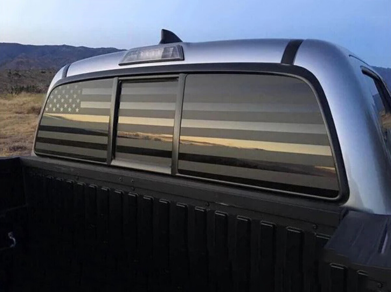 Matte Black American Flag, Die Cut Vinyl Window Decal
