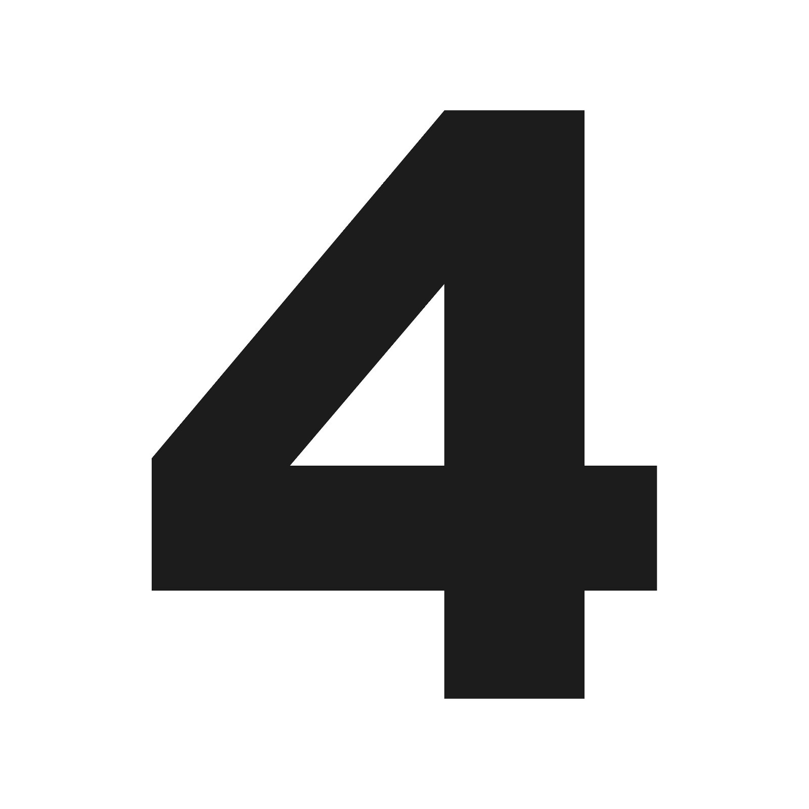 Number Four Arial Black font Vinyl decal 4 bold font Sticker