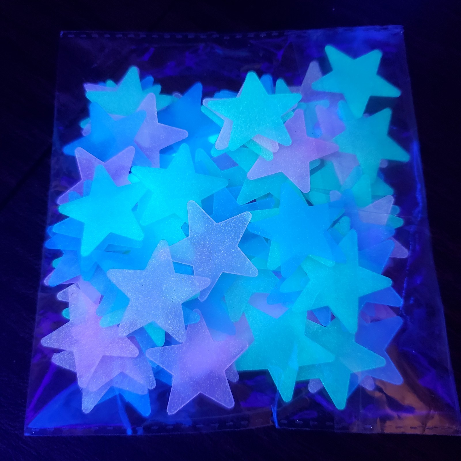 Glow in Dark Stars Blue Green Pink for Ceiling Walls Kids Room Decor 100 Ct. USA