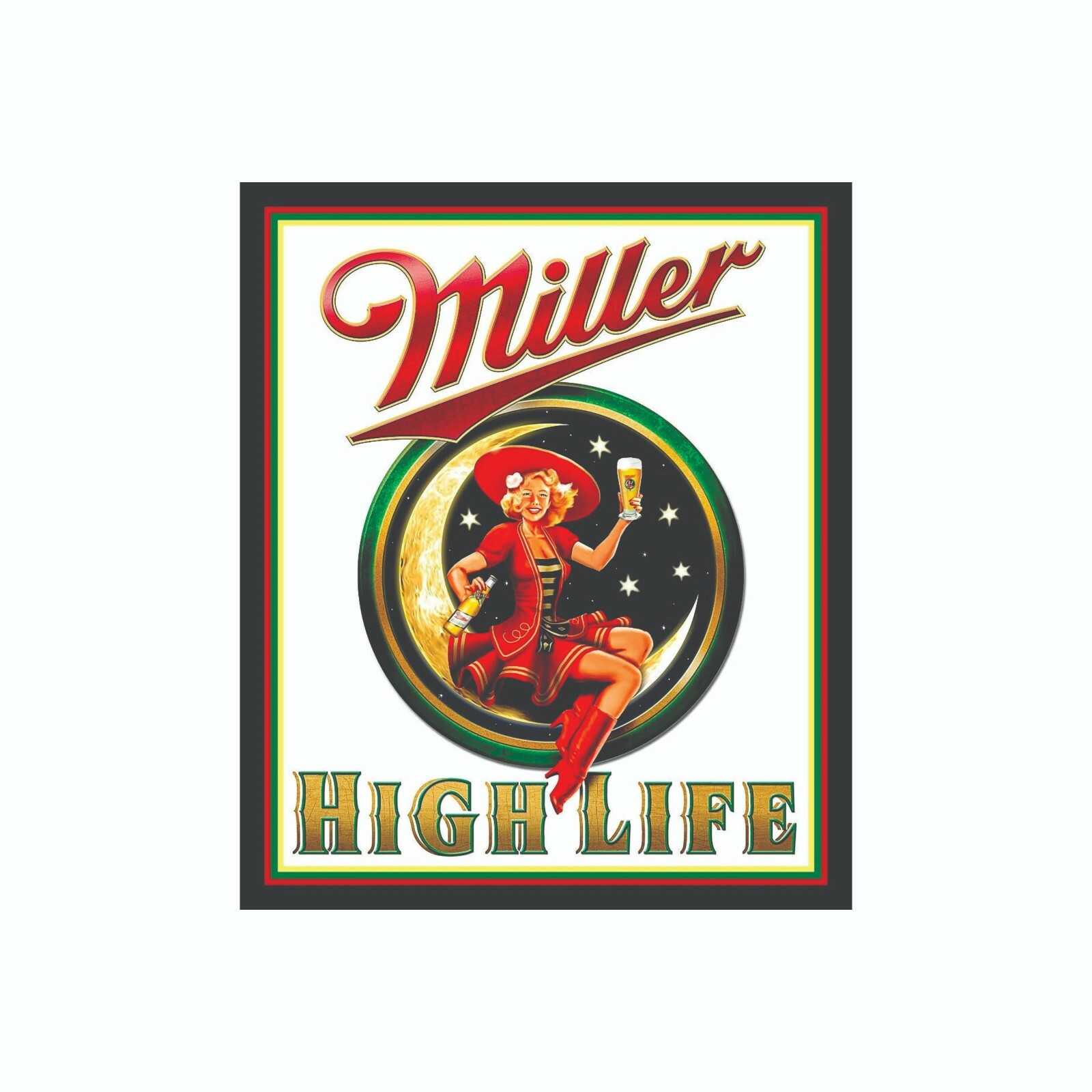 Miller High Life Beer Decal Bumper Sticker
