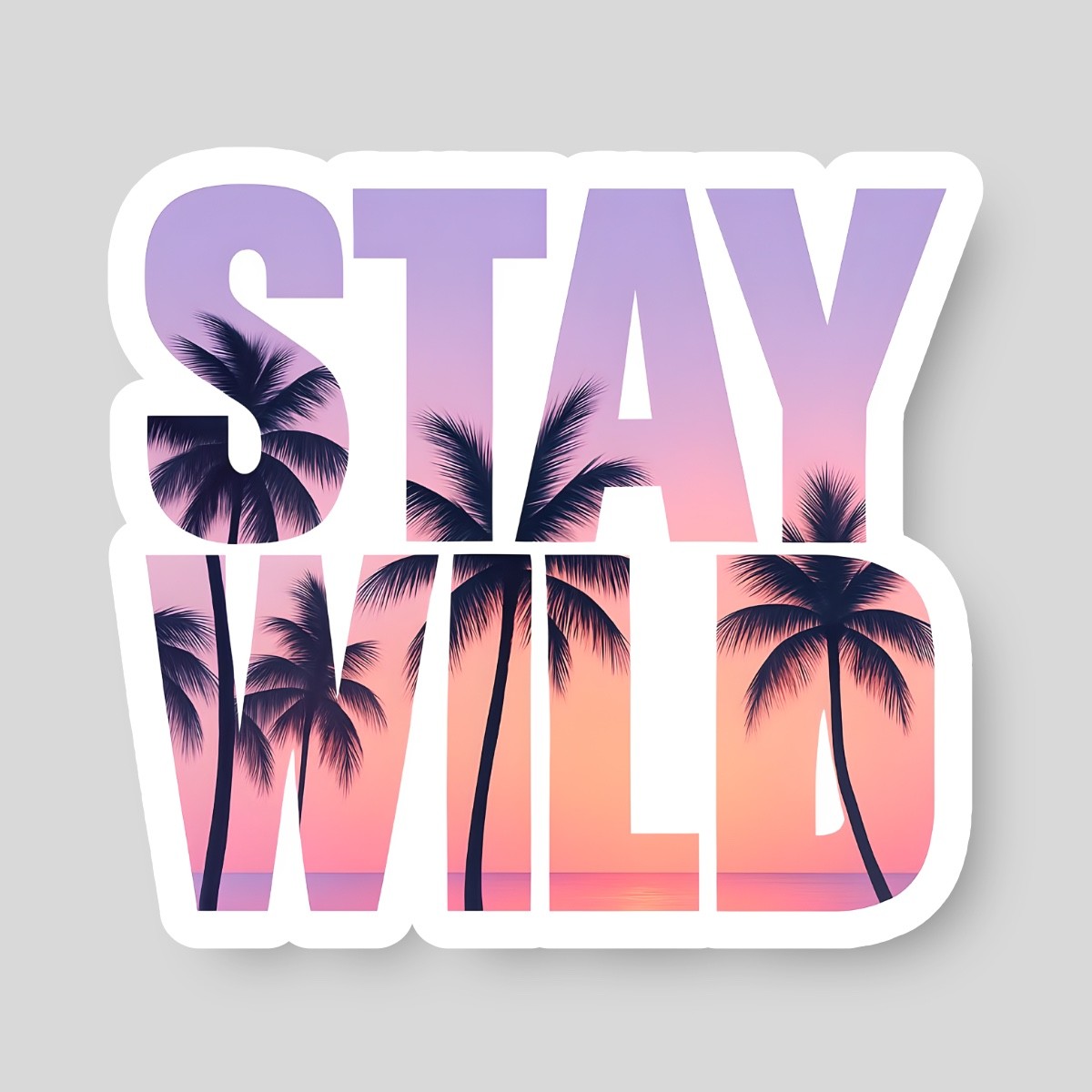 Summer Time Vibe Vacation Palm Tree Ocean Beach Vinyl Decal Sticker Laptop Phone