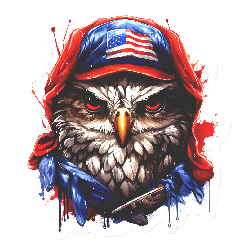 July 4 Eagle Patriotic Vinyl Sticker, Water Resistant, Laptop, Water Bottle