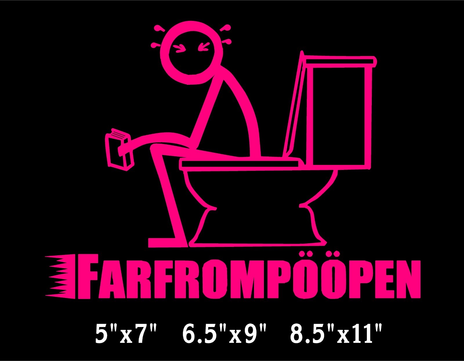 FarfromPoopen Decal Stick Person Constipated funny window vinyl sticker