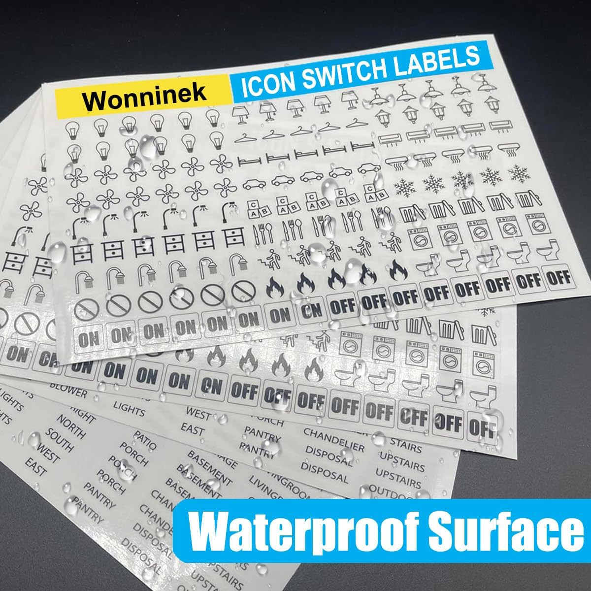 Transparent Waterproof Light Switch Labels – 600 Stickers for Home & Office