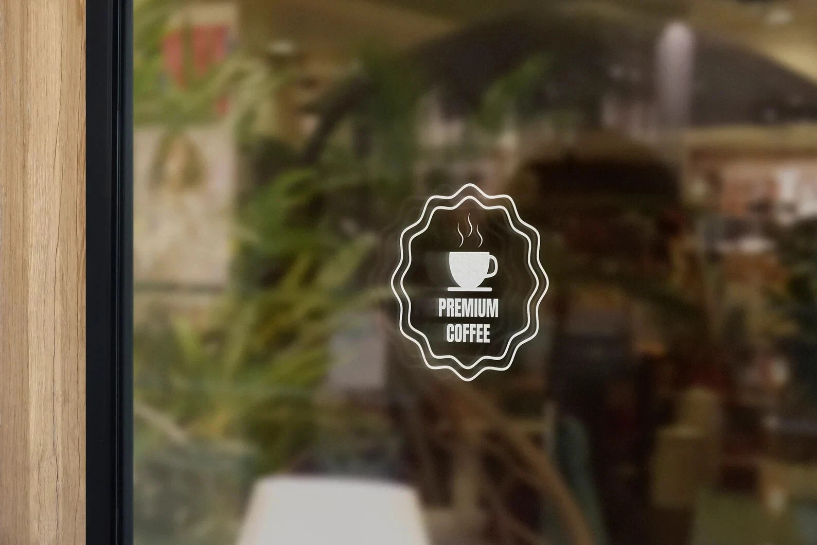 VΛ Custom Coffee Shop Window Decal Logo Sticker Business Sign Peel & Stick