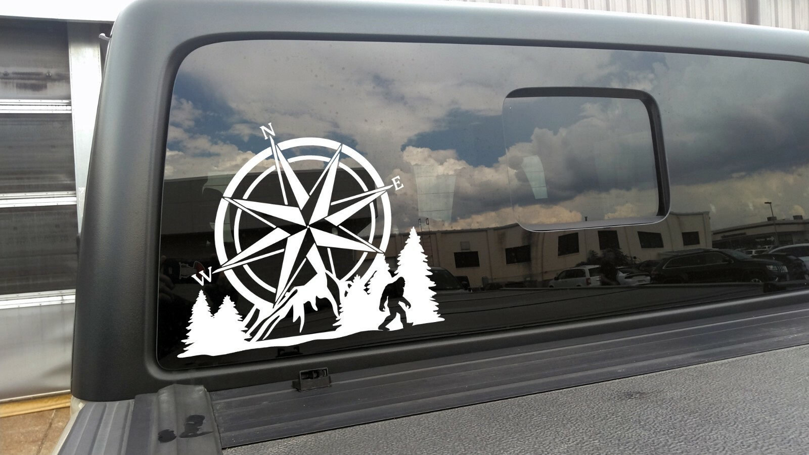 Compass Bigfoot Mountain Forest Scene V2 – Sasquatch Camping RV Graphics Scenery