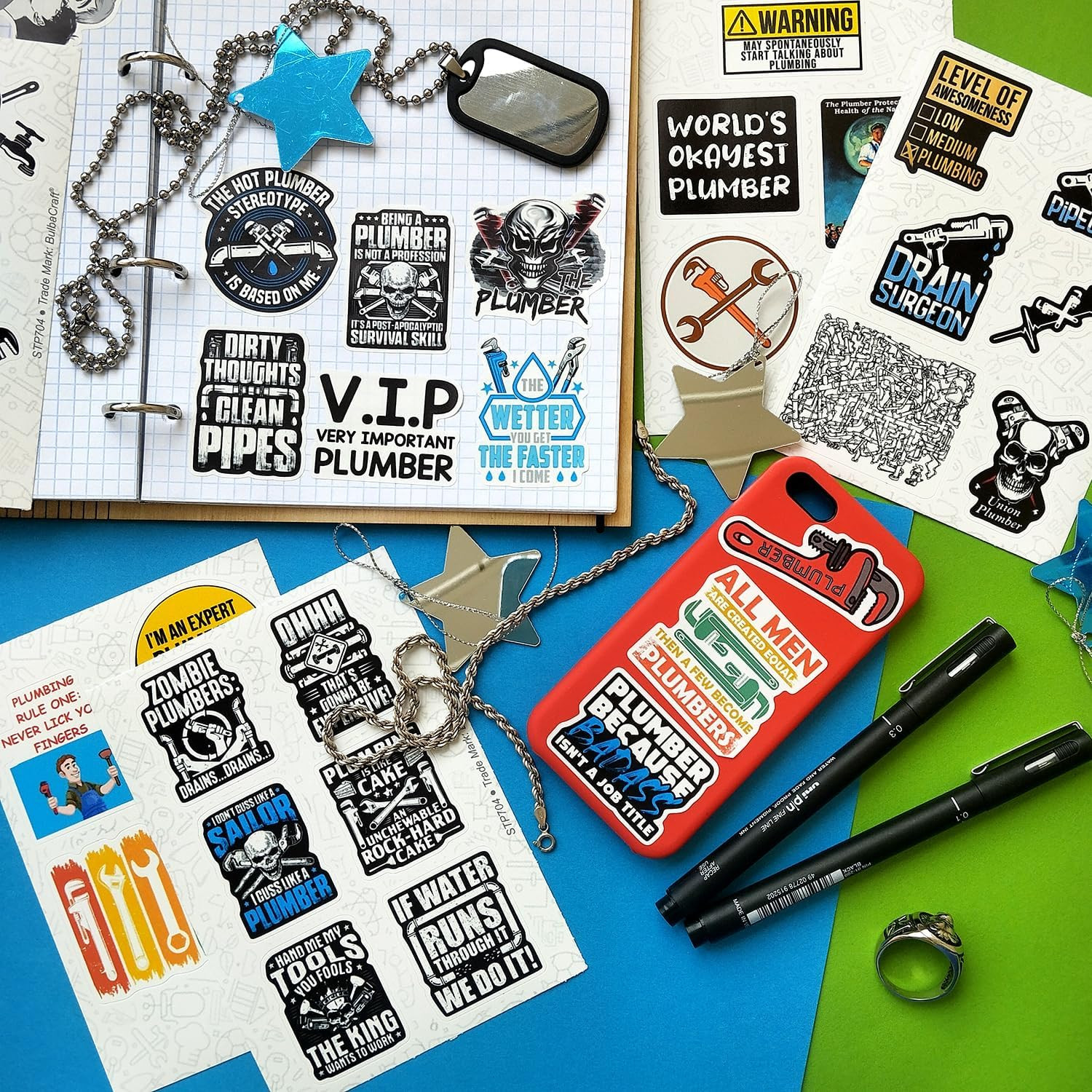 100Pcs Funny Plumbing Stickers for Hard Hat – Plumber Gifts Men Plumber…