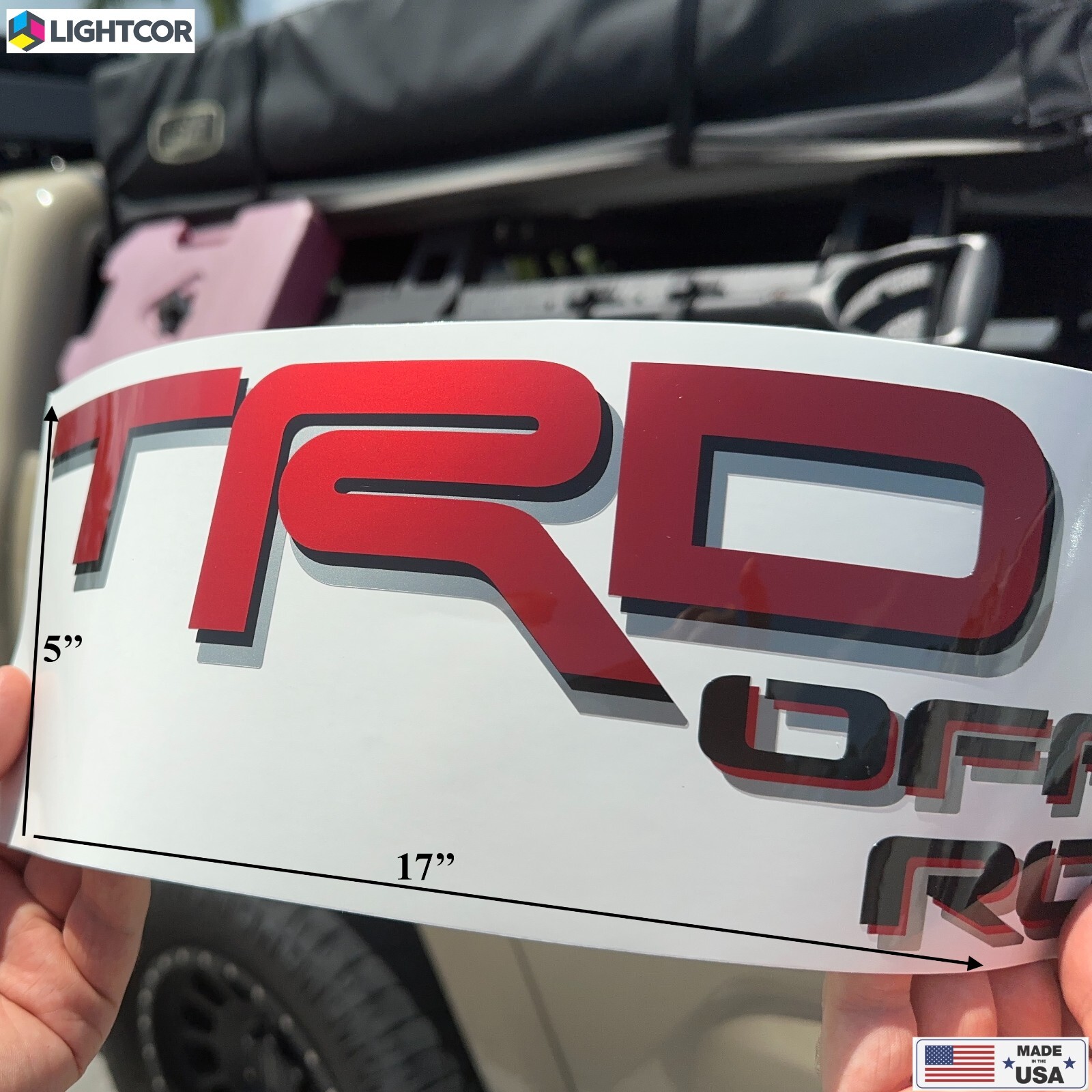 TRD Off Road Metallic Replacement Decals Toyota Tacoma Tundra 2005-2023 Set of 2
