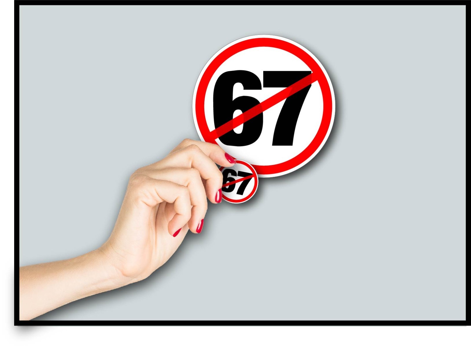 No 67 Decal Sticker Meme Trending Trend Post Stop 6 7 Mid Beep Teen Parents Gift