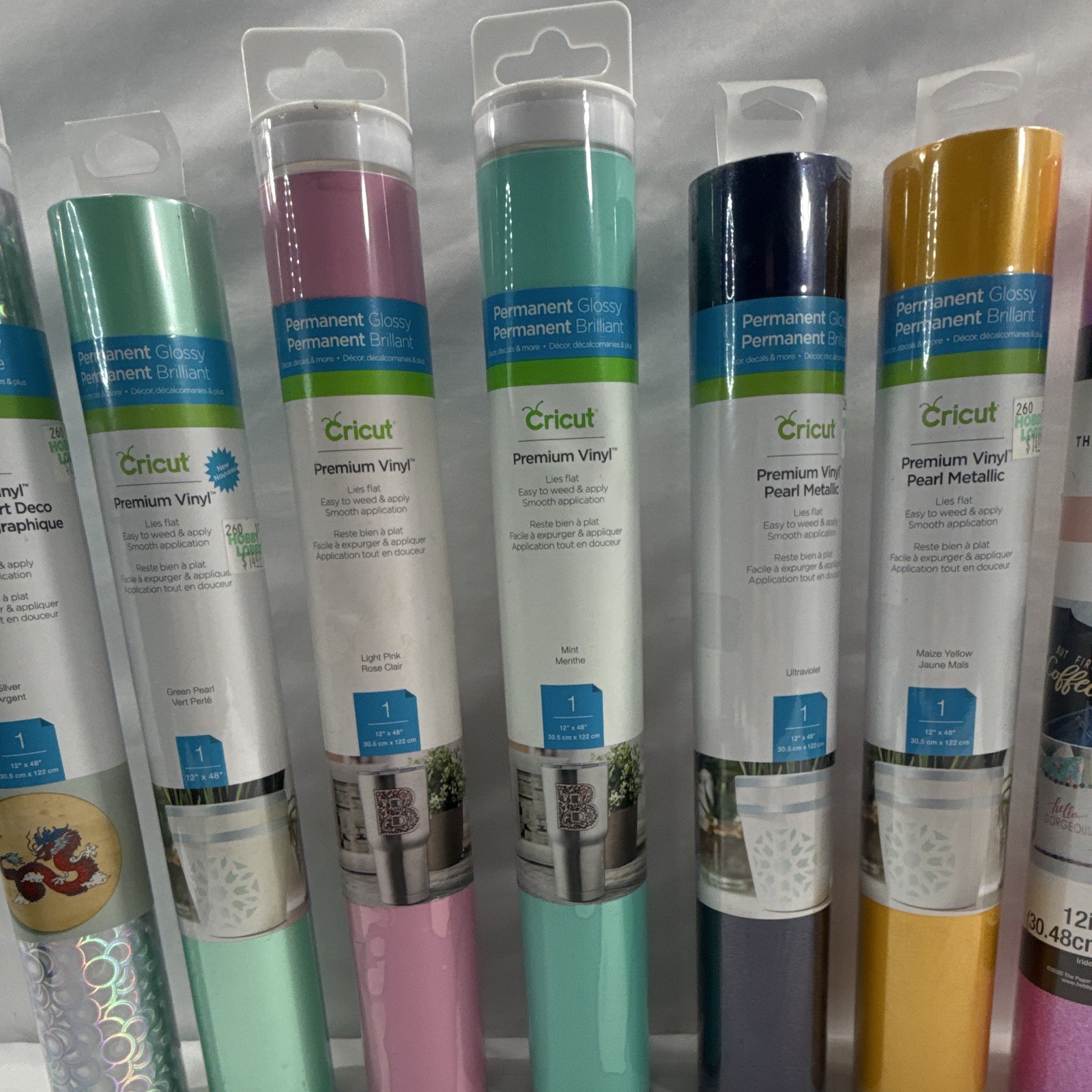 Cricut Premium Vinyl Roll Lot – Assorted Premium Vinyl Rolls, Multiple Rolls