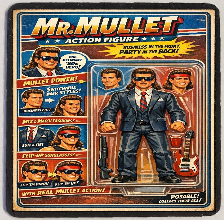 Action Figure Funny Mr. Mullet Refrigerator Magnet M273