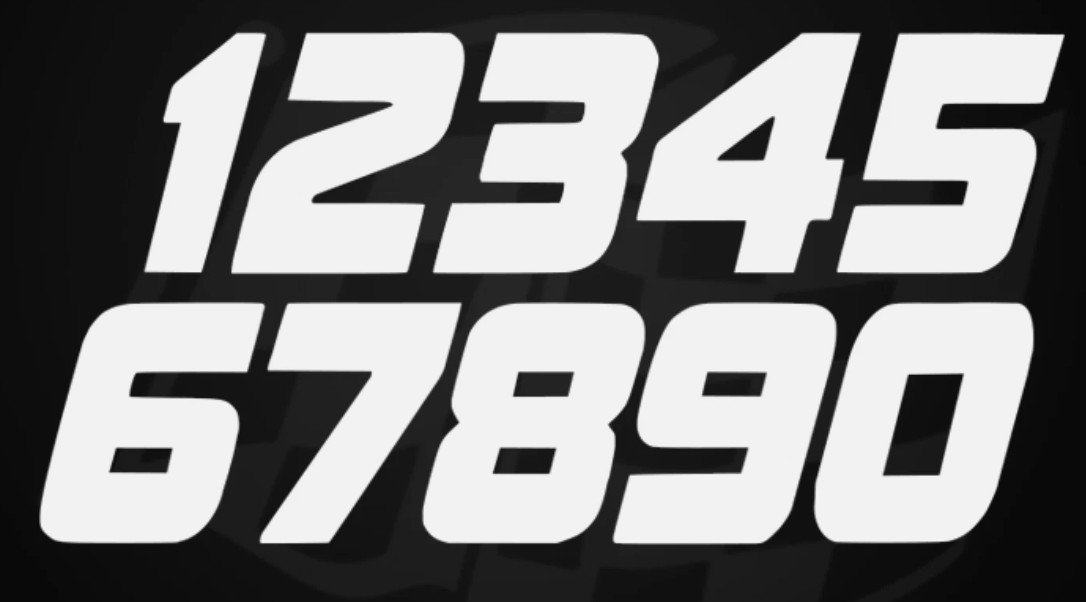 Racing Numbers Vinyl Decal Sticker | Dirt Bike Plate Number BMX Competition