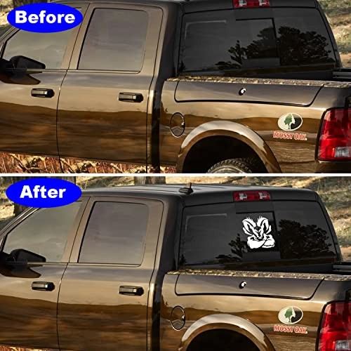 Designs Rear Back Middle Window Vinyl Decal Compatible with 1500 2500 White