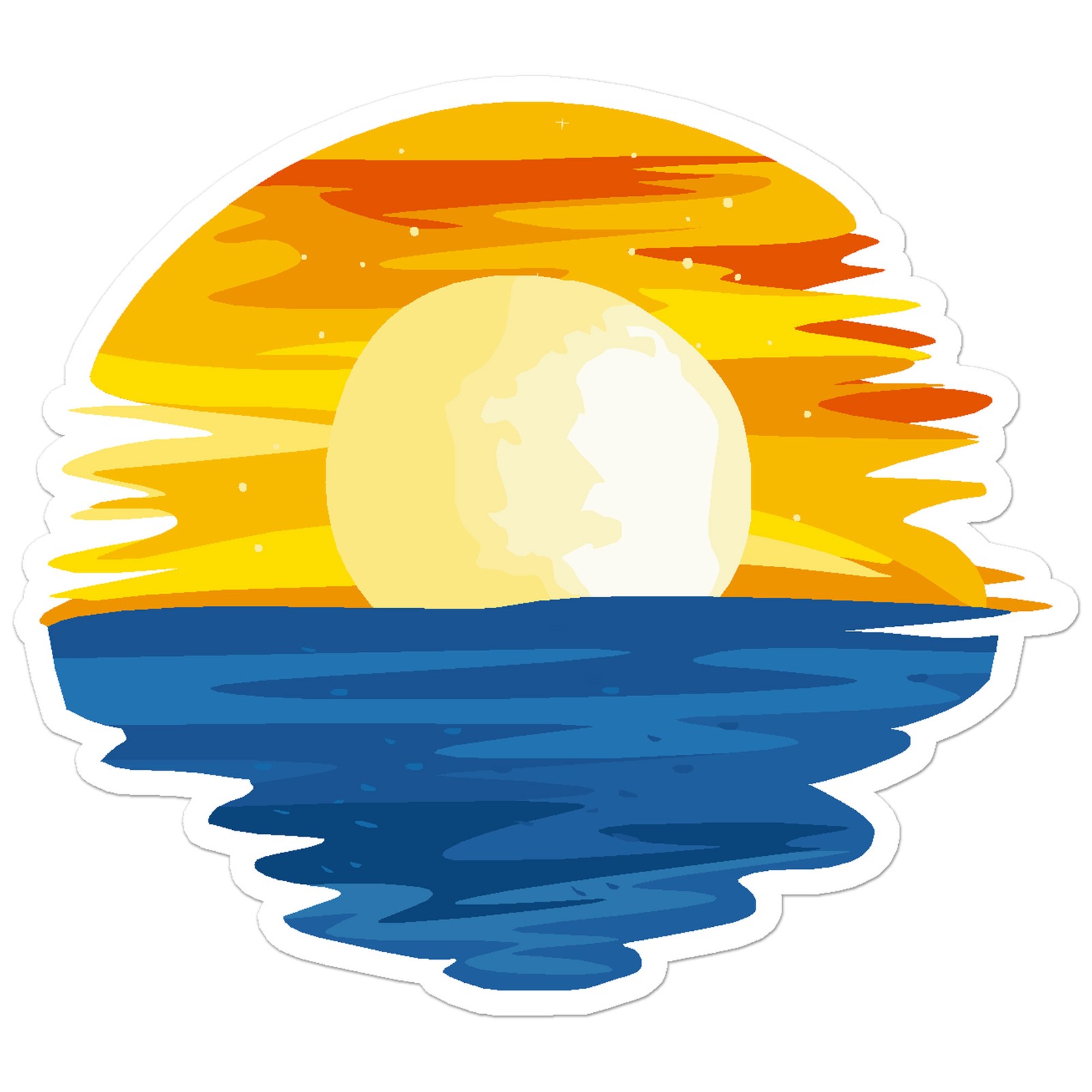 Sunset Ocean Lake – Vinyl Decal Sticker – Car Window Laptop – ebn8023