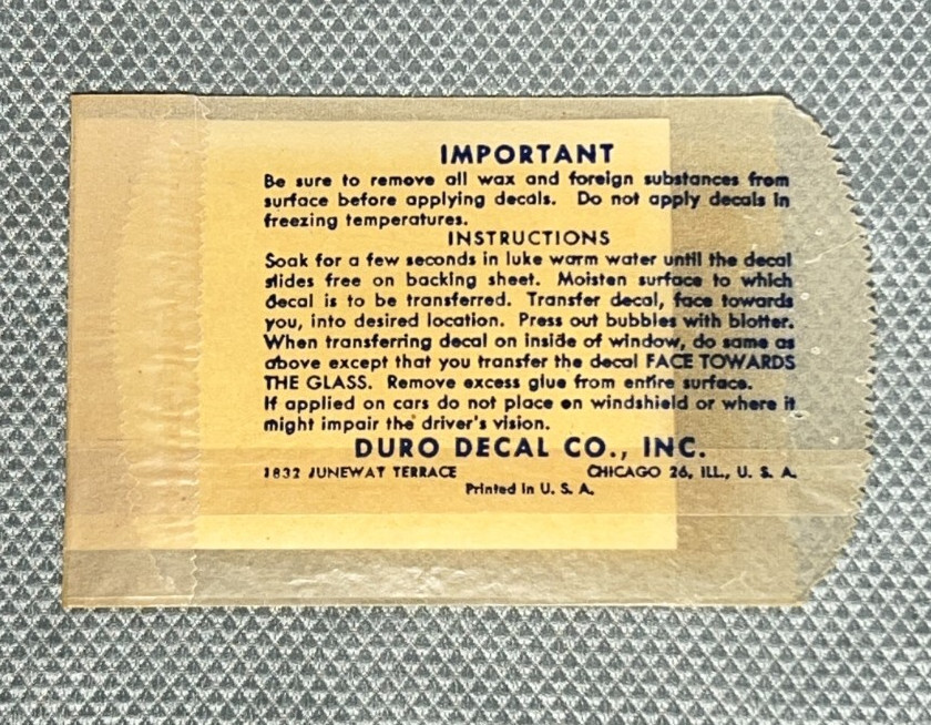 Vintage Michigan Buck Decal in Original Sleeve by Duro Decal Co., Chicago, IL