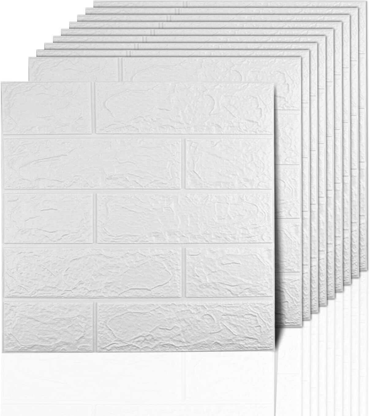 10 Pcs 3D Tile Brick Wall Sticker Self-adhesive Foam Panel Wallpaper 38*35