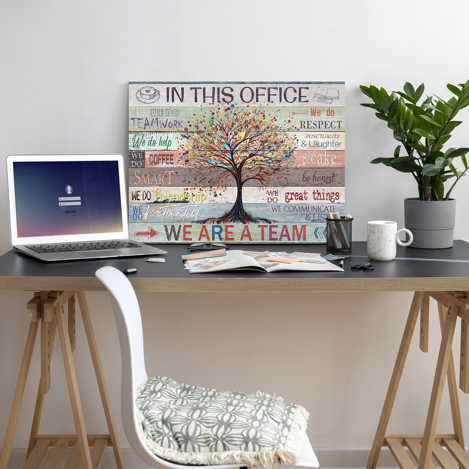 Vintage Motivational Office Wall Art Decor Rustic Inspirational Wall Art Post…