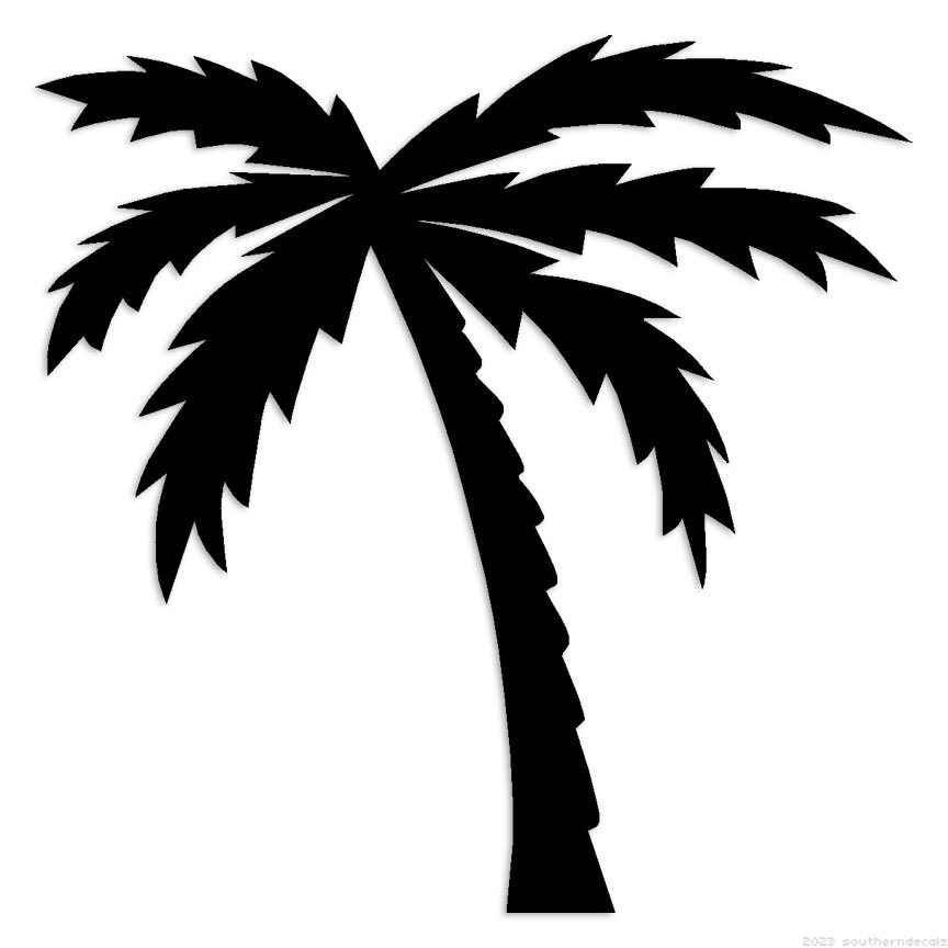 Tropics Palm Tree – Decal Sticker – Multiple Colors & Sizes – ebn7509