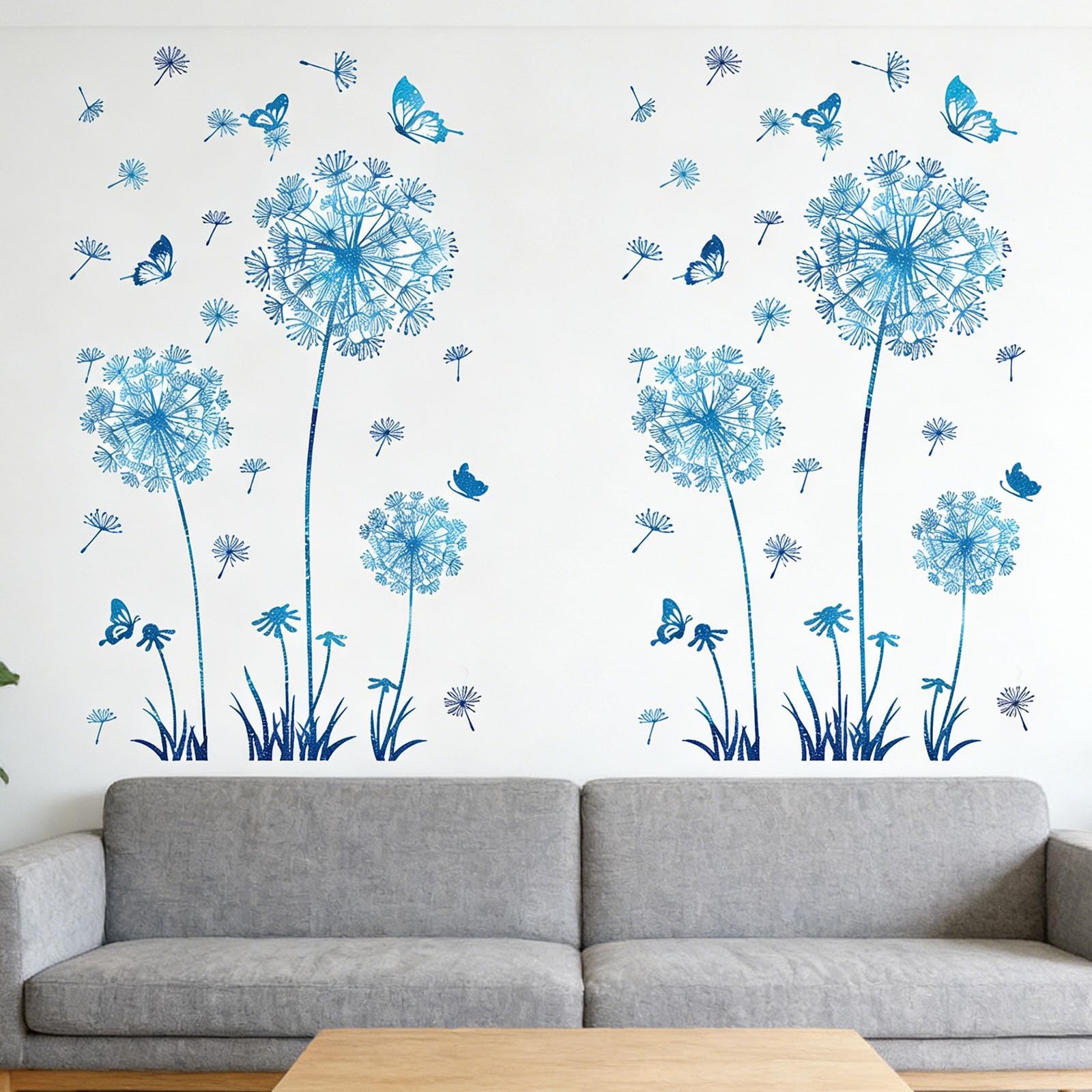 2 Set Large Dandelion Wall Stickers & Murals Boho Flower Wall Decor for Bedro…