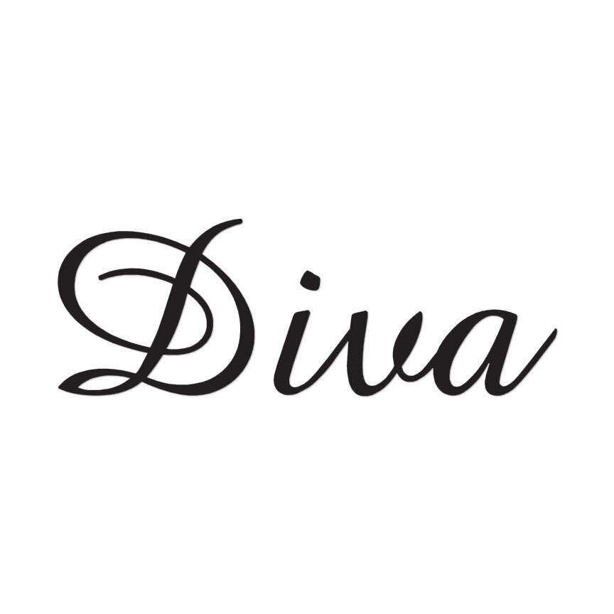 Diva – Cute Font – Vinyl Decal Sticker – Multiple Colors & Sizes – ebn3164