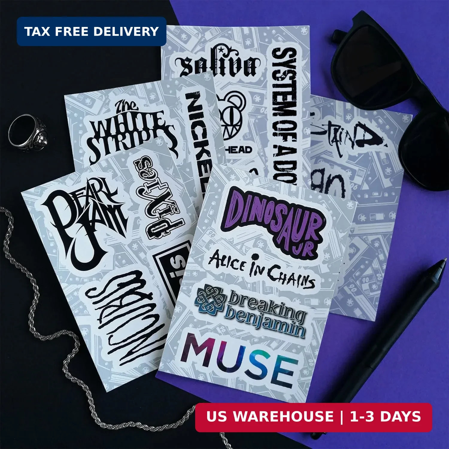 36Pcs Grunge Stickers, 90's Grunge Music, Rock Stickers, Rock Band Decals, Music