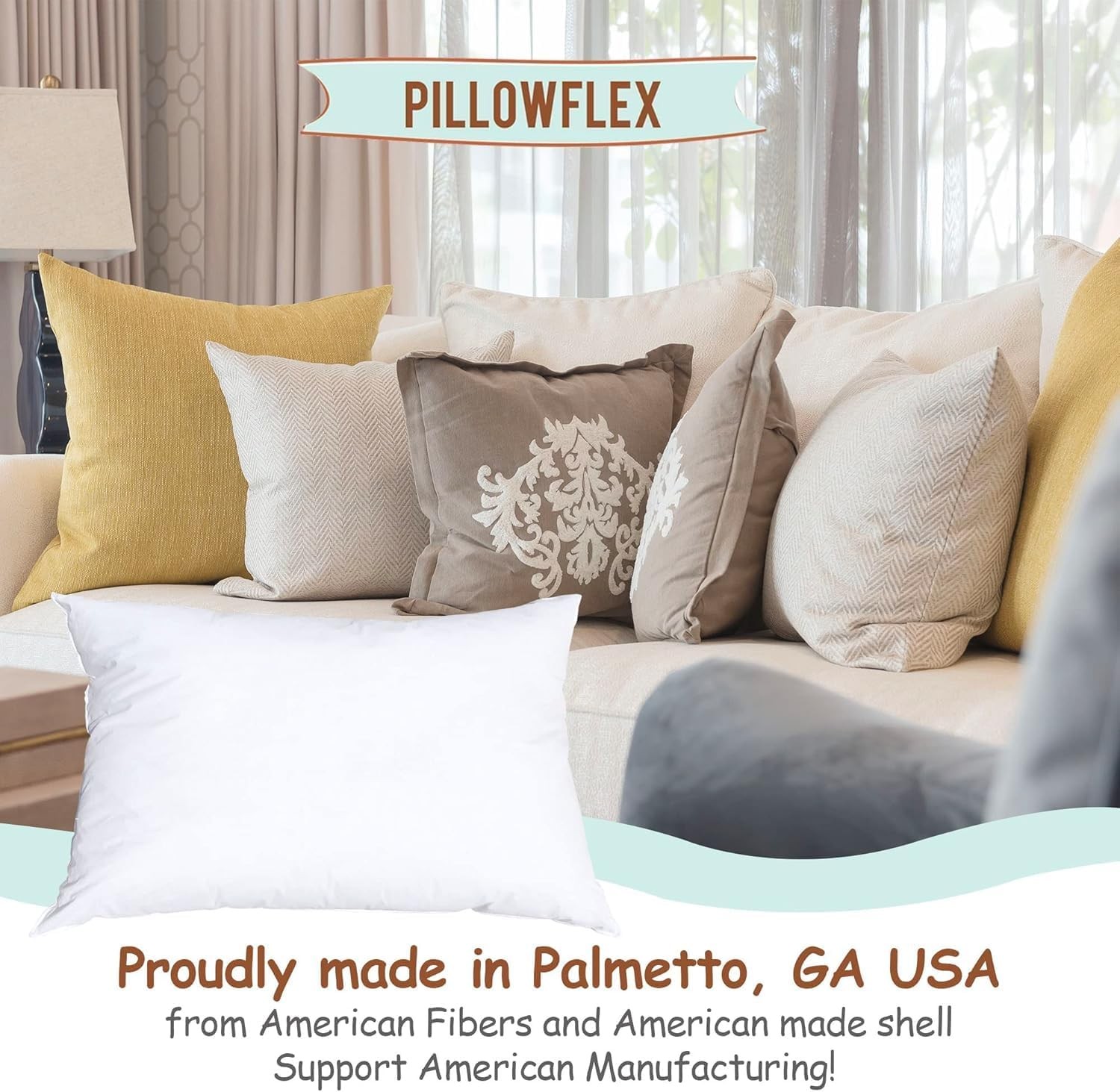 Pillowflex Synthetic Down Pillow Insert – 12×32 Down Alternative Pillow, Ultra S