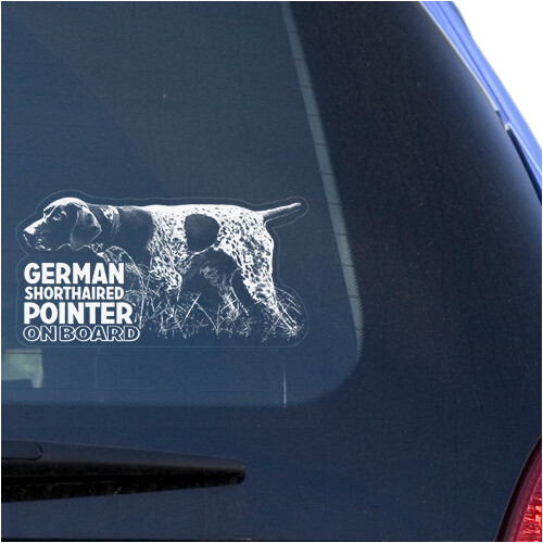 GERMAN SHORTHAIRED POINTER CLEAR VINYL DECAL STICKER FOR CAR/TRUCK WINDOW, DOG