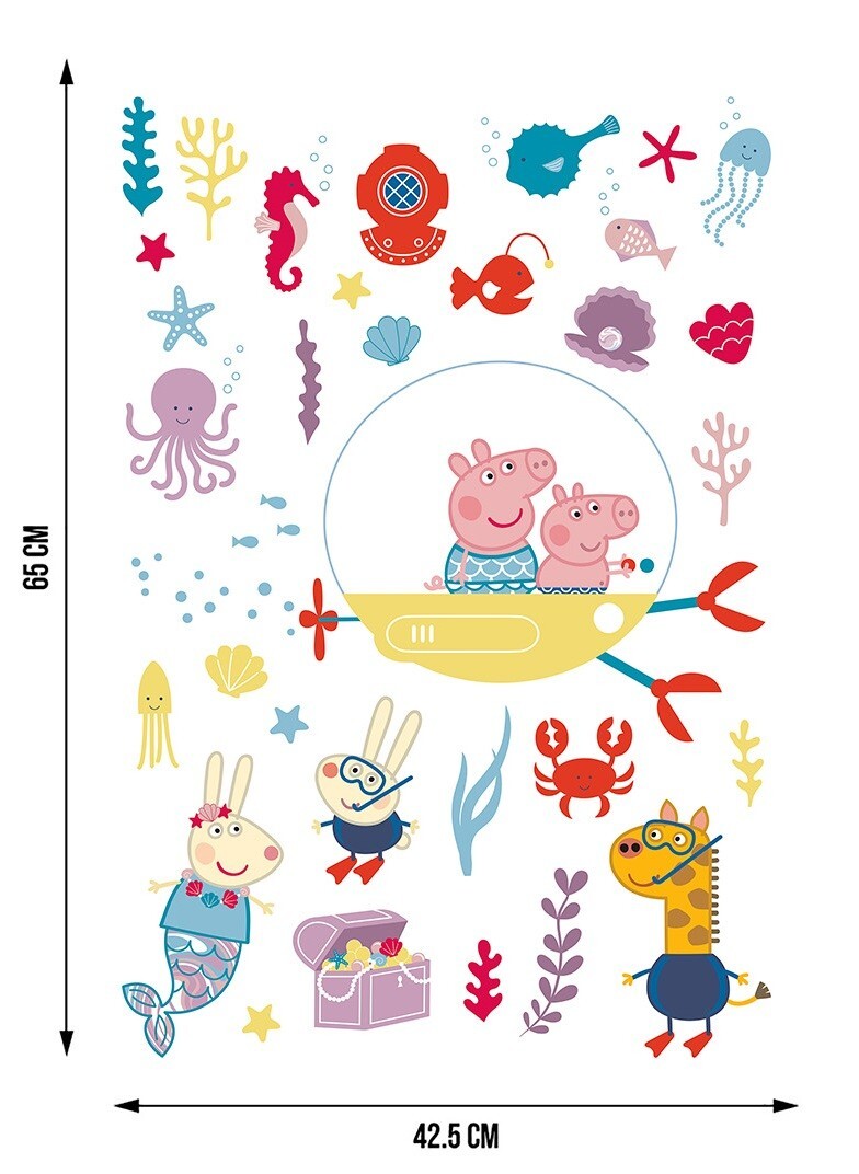 Peppa Pig Wall Stickers Set Adventure Large decals girls bedroom 65×42.5 cm